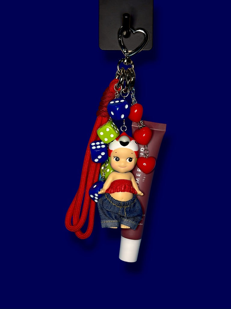 Sonny Angel Macaw + Summer Fridays Lip Gloss - Custom Keychain | Bag Charm