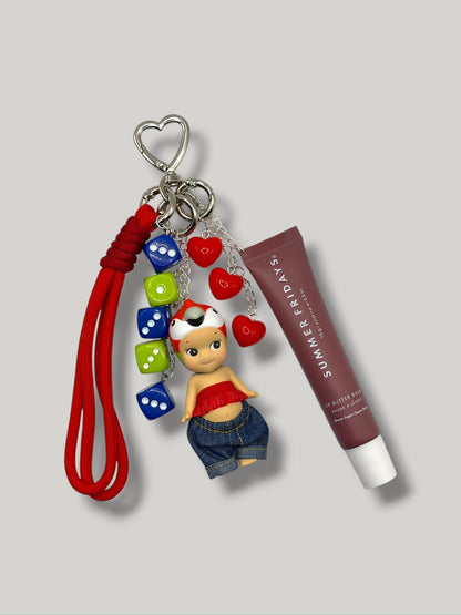 Sonny Angel Macaw + Summer Fridays Lip Gloss - Custom Keychain | Bag Charm