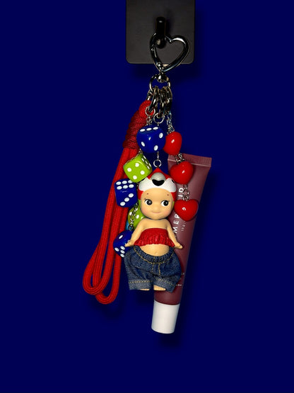 Sonny Angel Macaw + Summer Fridays Lip Gloss - Custom Keychain | Bag Charm